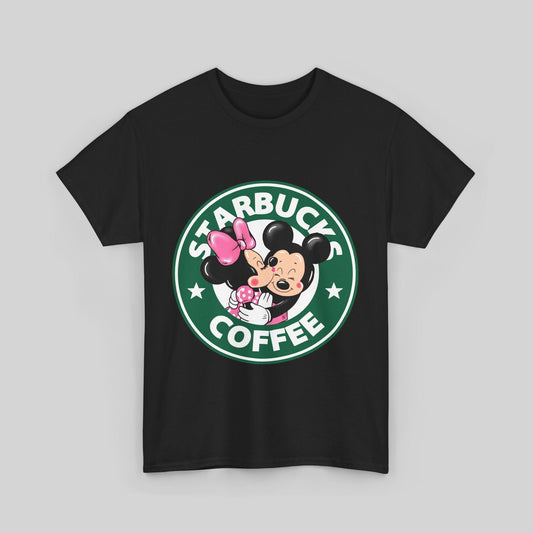 Graphic T-Shirt Starbucks Mickey&amp; Minnie Mouse Design