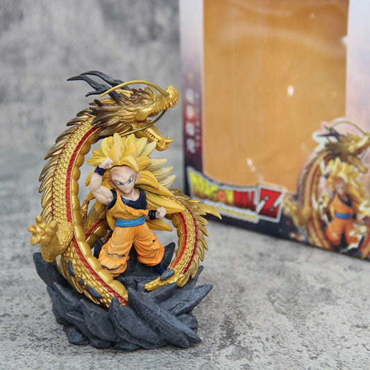 14cm Dragon Ball Z Anime Figure Super Saiyan 3 Goku SSJ3 DBZ GK Statue Pvc Action figure Collection Model Toy for Children Gifts