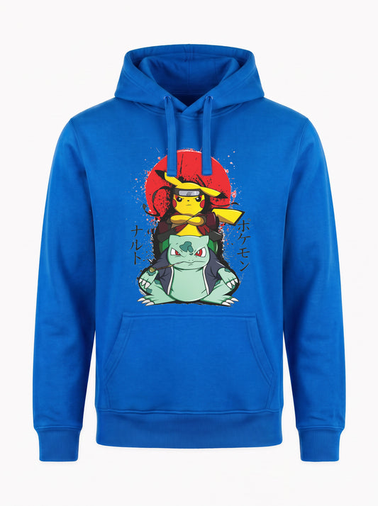 Pikachu and Bulbasaur with Naruto Inspired Hoodie
