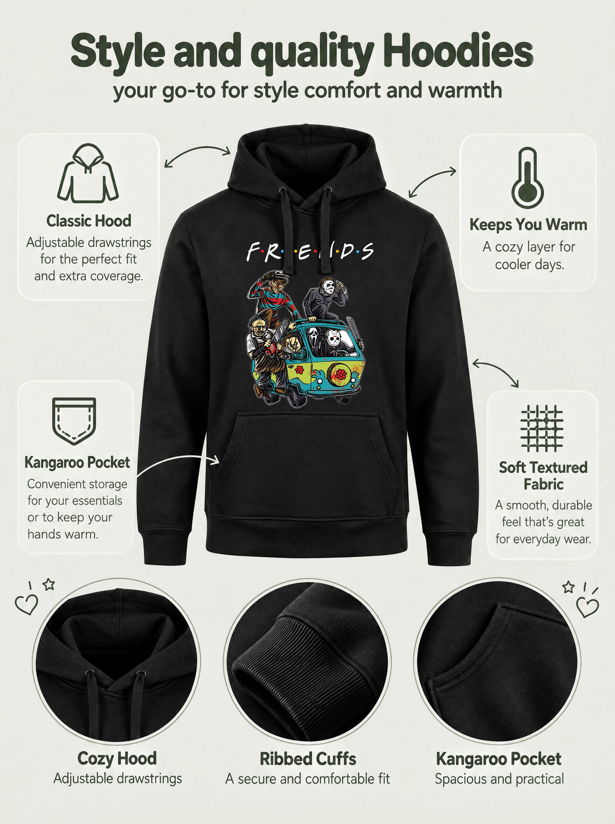 Jason and Friends Halloween Hoodie
