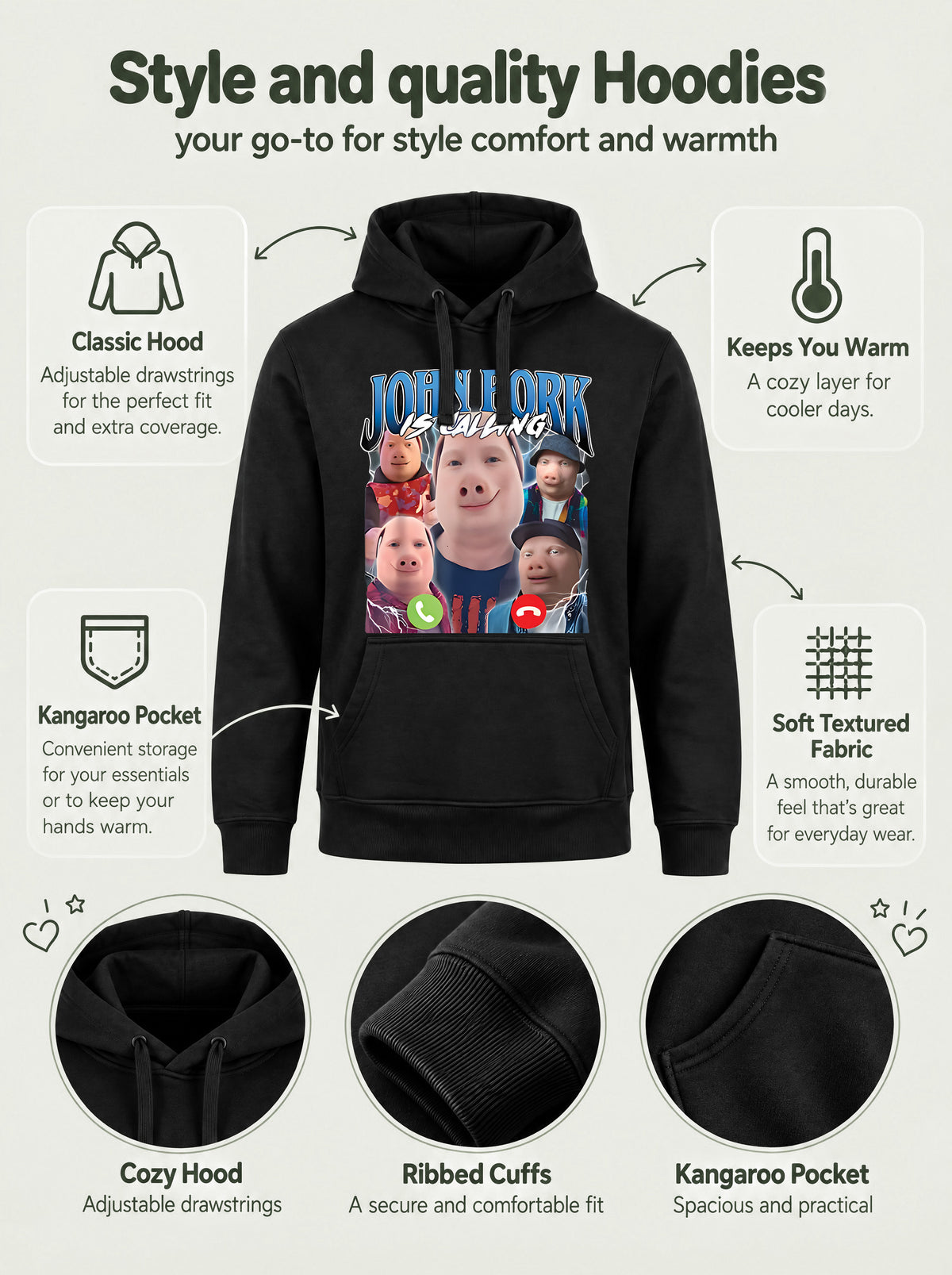 John pork is calling inspired Hoodie