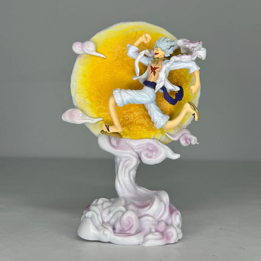 28cm One Piece Anime Figures Nika Luffy Figurine With Moon Light Gear 5 Luffy Figure PVC Statue Figurine Model Doll Toys Gifts