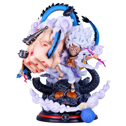 One Piece Figure Wcf Gear 5 Luffy Action Figure The Island of Ghosts Sun God Nika Luffy Statue 22cm PVC Collectible Model Toys