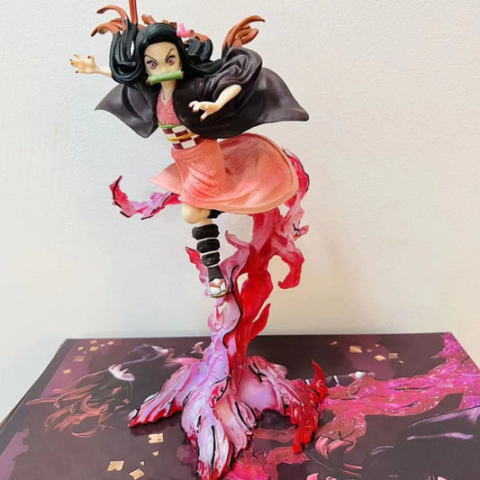 Demon Slayer Figures, Nezuko Kamado Figure Statue  Nezuko Blood Art Nezuko Kamado Figure Cartoon Doll Toys Anime Collection Decoration for Anime Fans