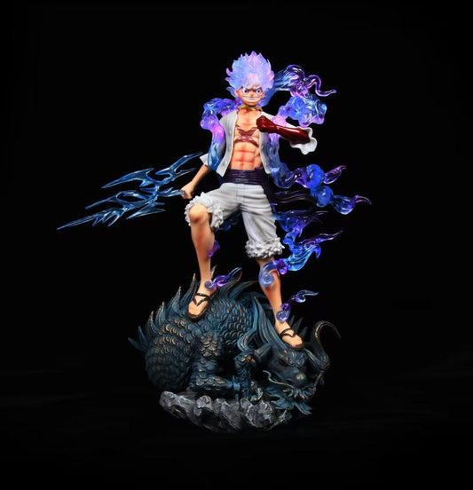 34cm One Piece Anime Figure Luffy Nika Version Action Figure Gear 5th Standing Model Toy Replaceable Head Room Ornament