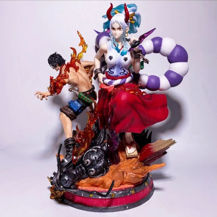 30cm One Piece Anime Figure Ace X Yamato Action Figurine Standing Model Toy Gift