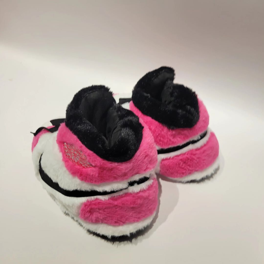 pink Nike fuzzy house Sneaker slippers