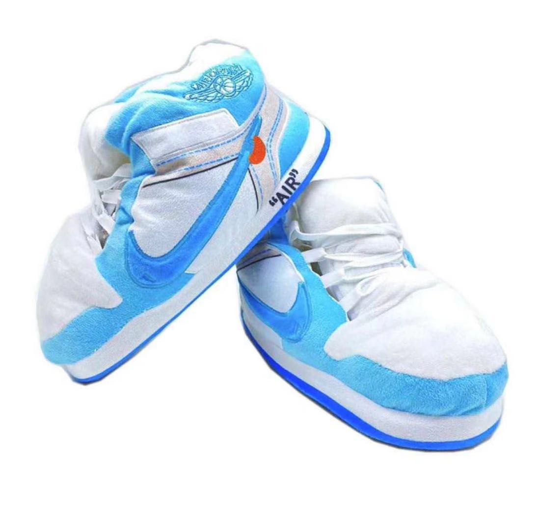 Fluffy Sneaker Slippers- Plush Slippers Sky Blue